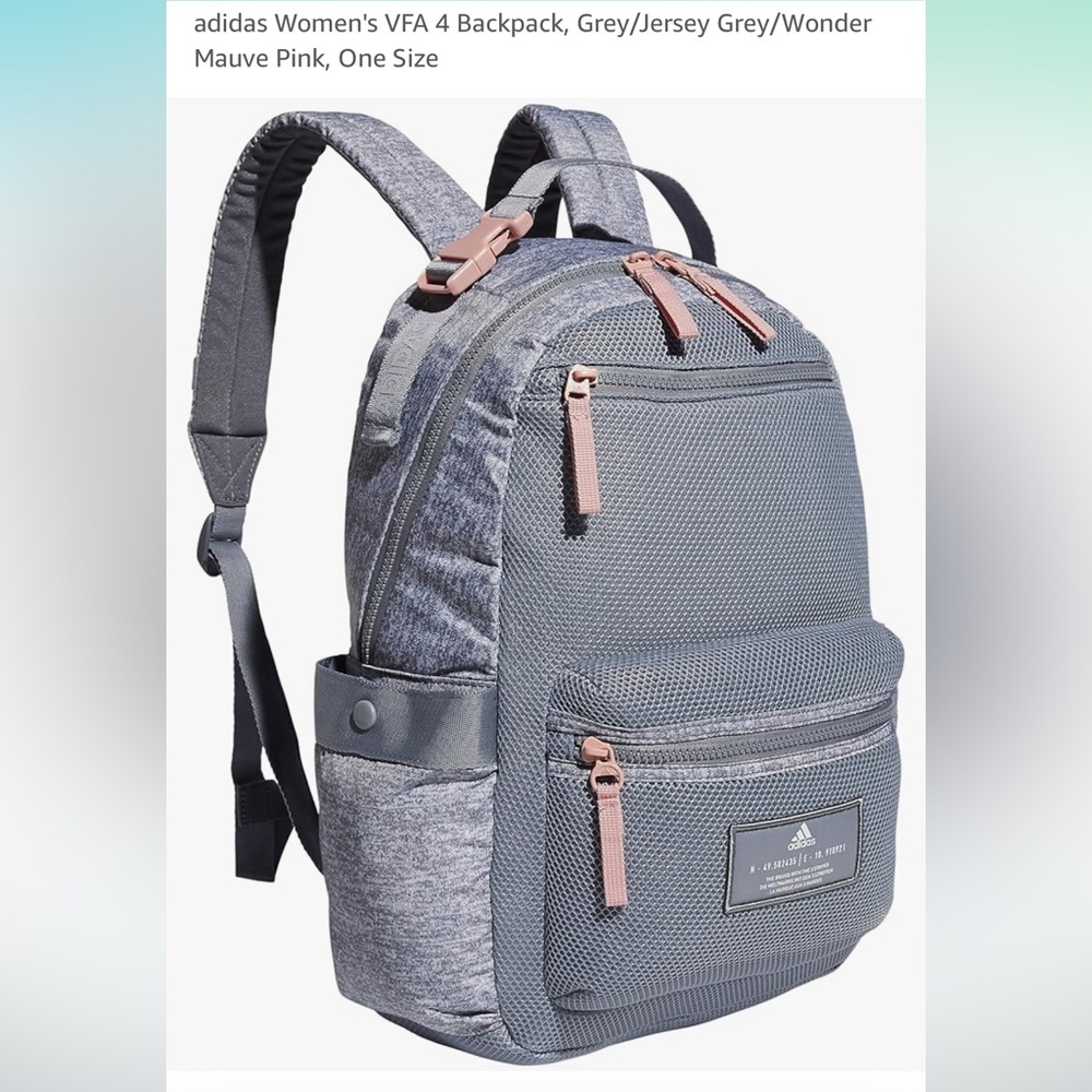 Adidas Backpack VFA 4, Jersey Grey/Wonder Mauve Pink